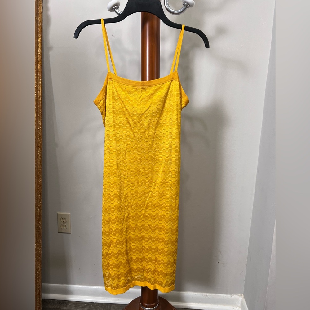 Missoni Sport women’s yellow silky jersey knit dress on straps